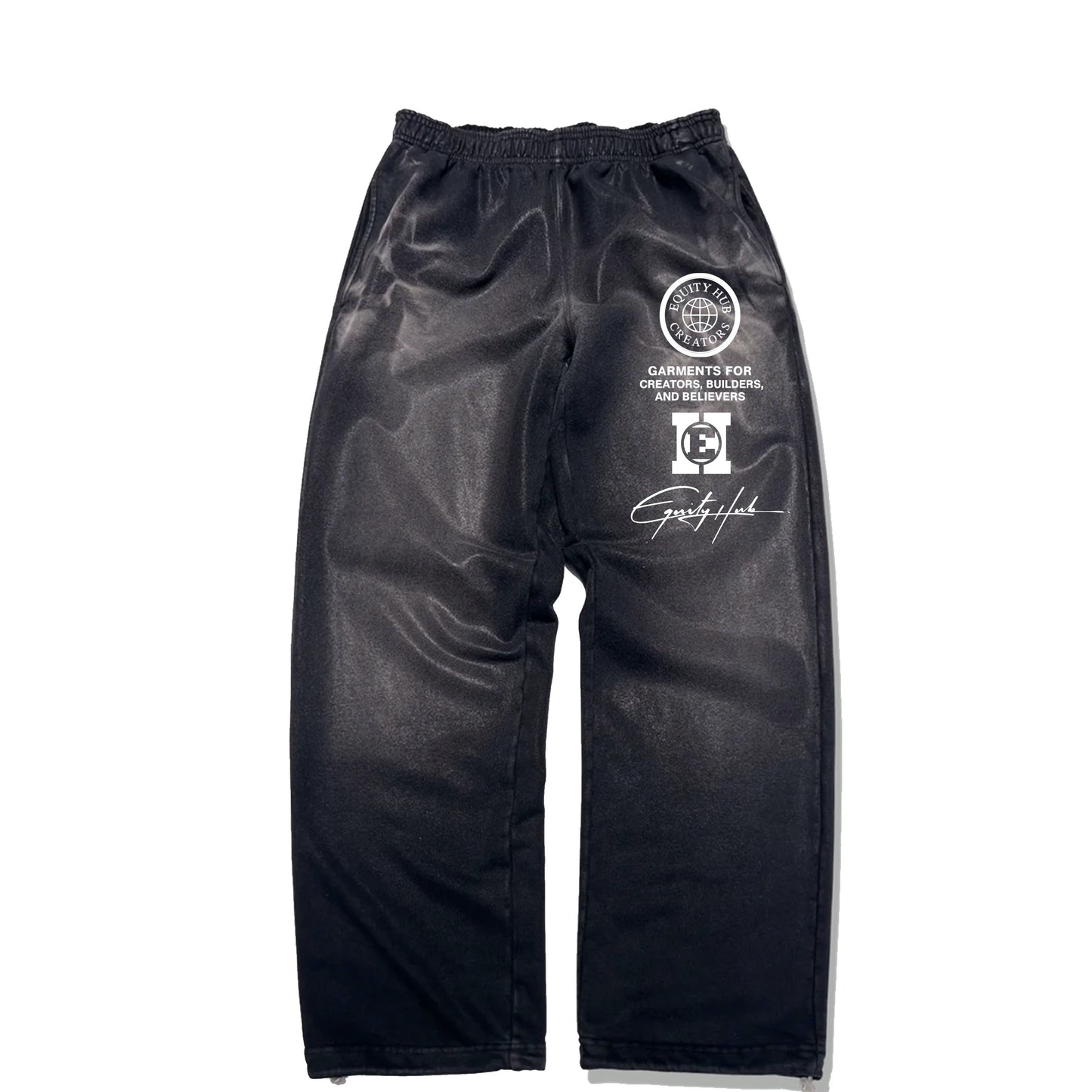 Equity Hub Classic Stack Logo Sweatpants – Black Wash