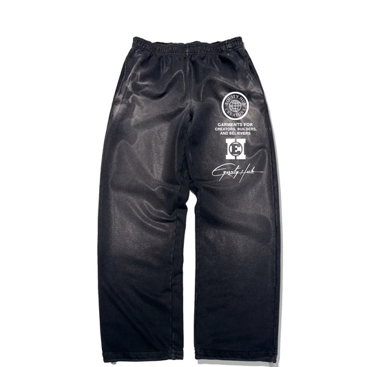 Equity Hub Classic Stack Logo Sweatpants – Black Wash